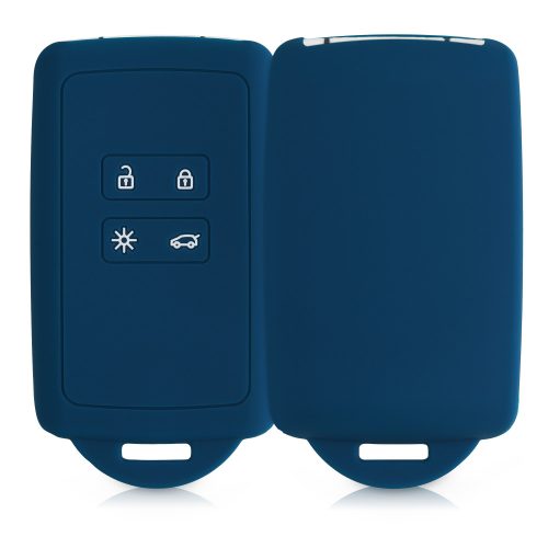 Renault / Dacia autókulcs burkolat - 4 gombos - Keyless Go, kwmobile, szilikon, kék, 48035.17