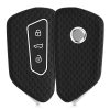 Autókulcs huzat VW / Skoda / Seat - 3 gombos, kwmobile, szilikon, fekete, 55583.02
