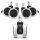 5 db-os kerék készlet irodai székrúdhoz 11 mm, Kwmobile, fehér/fekete, nylon, 55602.03