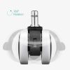 5 db-os kerék készlet irodai székrúdhoz 11 mm, Kwmobile, fehér/fekete, nylon, 55602.03