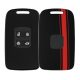 Renault / Dacia autókulcs fedél - 4 gombos - Keyless Go, kwmobile, műanyag, fekete / piros, 54805.02
