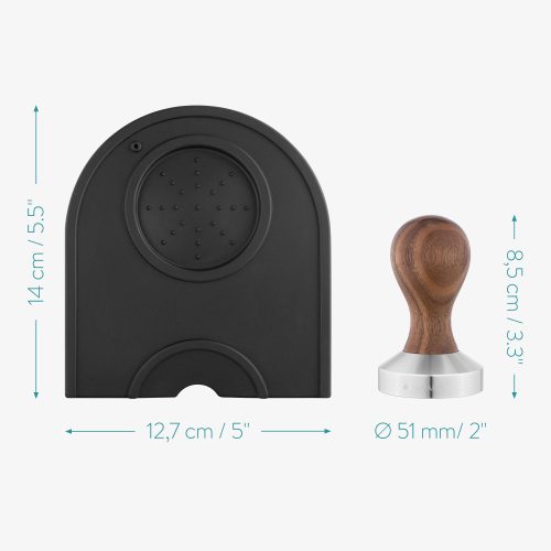 Navaris rozsdamentes acél tamper dió nyéllel, 51 mm, Covoras, 53238.01.03