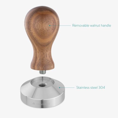 Navaris rozsdamentes acél tamper dió nyéllel, 51 mm, Covoras, 53238.01.03