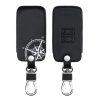 Renault / Dacia autókulcs burkolat - 4 gombos - Keyless Go, kwmobile, ökológiai bőr, fekete / fehér, 44637.45