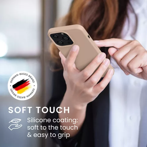 iPhone 13 Pro tok, szilikon, krémszínű, 55962.154