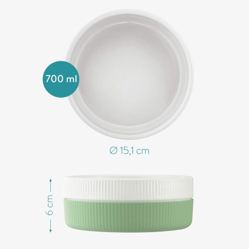 2 db-os tálka macskáknak és kutyáknak Navaris, csúszásgátló, zöld, 53411.07