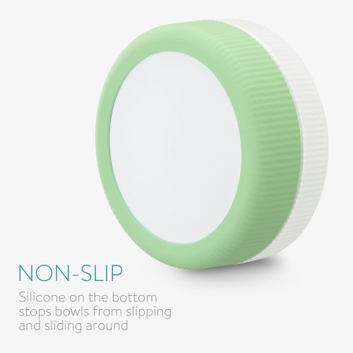 2 db-os tálka macskáknak és kutyáknak Navaris, csúszásgátló, zöld, 53411.07