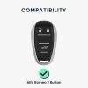 Alfa Romeo autókulcs fedél - 3 gombos, kwmobile, szilikon, fekete / piros, 53855.03