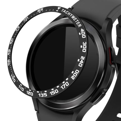 Számlapkeret Samsung Galaxy Watch 4 Classic (46 mm), kwmobile, acél, fekete, 56179.01 telefonhoz