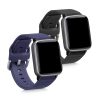 2 db szíj készlet Willful Smartwatch/Fitnesstrackerhez, Kwmobile, fekete/kék, szilikon, 56230.01