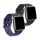 2 db szíj készlet Willful Smartwatch/Fitnesstrackerhez, Kwmobile, fekete/kék, szilikon, 56230.01