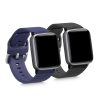 2 db szíj készlet Willful Smartwatch/Fitnesstrackerhez, Kwmobile, fekete/kék, szilikon, 56230.01