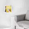 Suport reviste pe perete Navaris, 30x27x11 cm, capacitate 10 kg, alb, metal