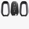Peugeot / Citroen autókulcs tok - 3 gombos - Keyless Go, kwmobile, műanyag, fekete / szürke, 56474.01