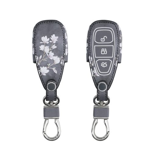 Ford autókulcs huzat - 3 gombos - Keyless Go, kwmobile, ökológiai bőr, többszínű, 43956.14
