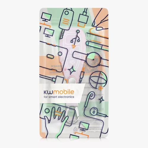 Ford autókulcs huzat - 3 gombos - Keyless Go, kwmobile, ökológiai bőr, rózsaszín, 43956.13