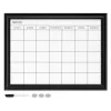 Tabla magnetica planificator lunar Navaris, cu rama, 60.9x45.7 cm, 3 magneti si marker, negru, plastic