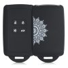 Renault / Dacia autókulcs burkolat - 4 gombos - Keyless Go, kwmobile, szilikon, fekete, 49769.22