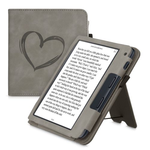Kobo Libra 2 tok, ökológiai bőr, szürke, kwmobile, 56581.02