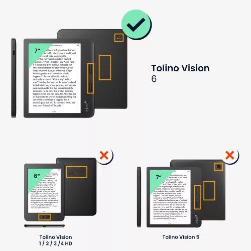 Huzat Tolino Vision 6-hoz, ökológiai bőr, szürke, kwmobile, 56600.03