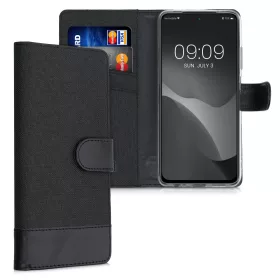   Xiaomi Redmi Note 10 / Redmi Note 10S burkolat, textil, fekete, 56898.73, kwmobile