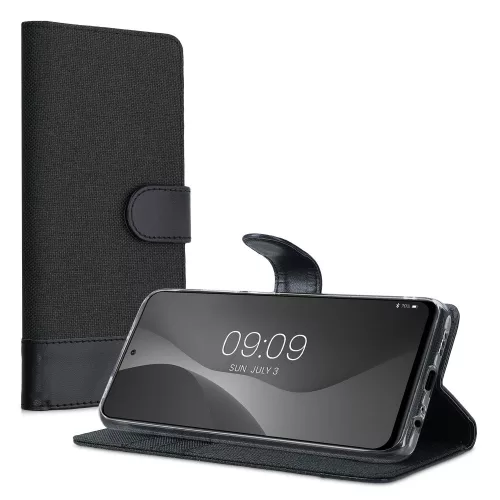 Xiaomi Redmi Note 10 / Redmi Note 10S burkolat, textil, fekete, 56898.73, kwmobile