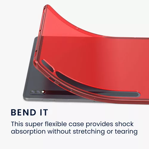 Samsung Galaxy Tab S8 Plus/Galaxy Tab S7 Plus tablet borító, Kwmobile, piros, szilikon, 52921.09