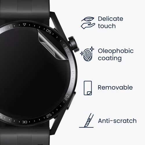 3 db védőfólia készlet Huawei Watch GT 3-hoz (42mm), kwmobile, polimer, átlátszó, 56985.1