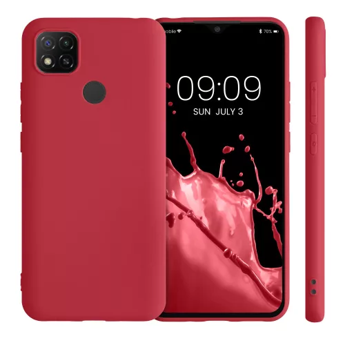 Xiaomi Redmi 9C burkolat, szilikon, piros, 52850.229, kwmobile
