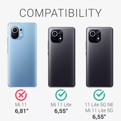 Xiaomi Mi 11 Lite 5G burkolat, szilikon, krém, 54726.225, kwmobile