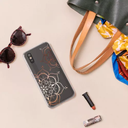 Kwmobile tok Xiaomi Redmi 9A/Redmi 9AT telefonhoz, szilikon, átlátszó/rózsaszín, 57092.02