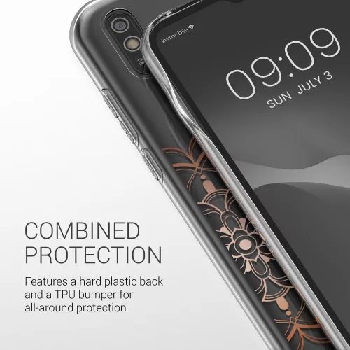 Kwmobile tok Xiaomi Redmi 9A/Redmi 9AT telefonhoz, szilikon, átlátszó/rózsaszín, 57092.02