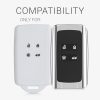 Renault / Dacia autókulcs burkolat - 4 gombos - Keyless Go, kwmobile, szilikon, fehér / fekete, 49769.29