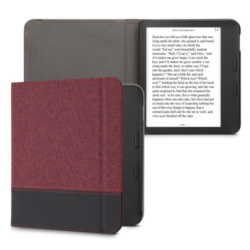 Borító Tolino Vision 6, Kwmobile, piros/fekete, textil, 57164.20
