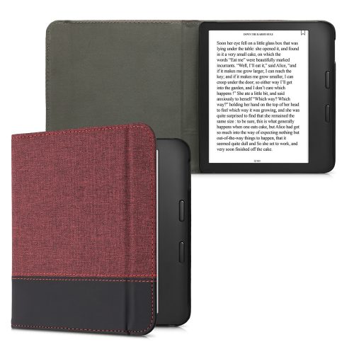 Kobo Libra 2 tok, Kwmobile, piros/fekete, textil, 57170.20