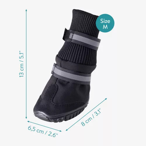 Csúszásgátló papucs kutyáknak Navaris M-es méret, Fekete, Textil, 57209.2