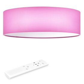   Plafoniera LED Navaris, 40 cm, telecomanda, 22W, roz, policarbonat/textil/metal