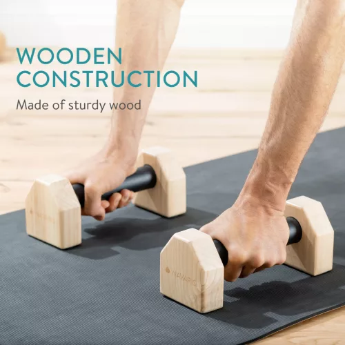 Navaris 2 darab fitnesz párhuzamos rúd készlet, 25x10x9,5 cm, csúszásmentes alap, 200 kg teherbírás, 57259.2