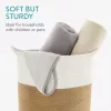 Set 2 cosuri depozitare Navaris, design coarda, 29.5x31 cm si 22x23 cm, alb/crem, bumbac