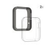 2 db-os tokkészlet Xiaomi Mi Watch Lite/Redmi Watchhoz, Kwmobile, átlátszó/fekete, szilikon, 54528.03