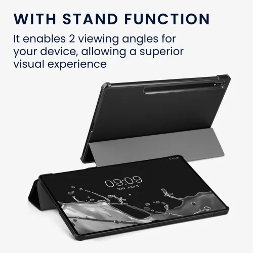 Tok Samsung Galaxy Tab S8 Plus táblagéphez, Kwmobile, fekete, Eco-bőr, 57464.01