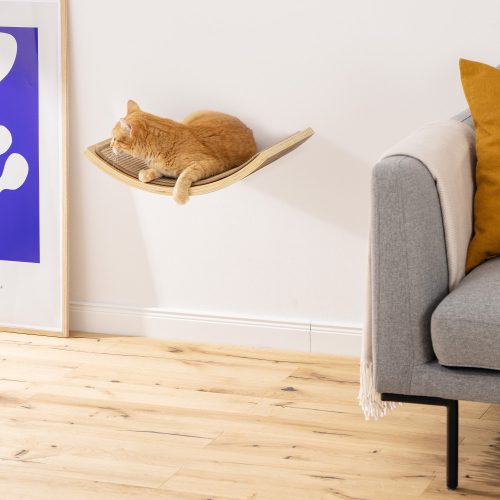 Függesztett macskaágy Navaris, fa, barna, 57581.01