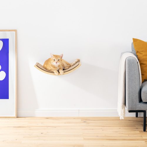 Függesztett macskaágy Navaris, fa, barna, 57581.01