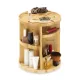 Organizator machiaj rotativ Navaris, 25x30.5 cm, 4 compartimente, 360, maro, bambus
