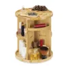 Organizator machiaj rotativ Navaris, 25x30.5 cm, 4 compartimente, 360, maro, bambus