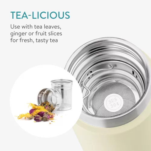 Sticla Ceai Navaris 500ml, din bambus, cu filtru inox, pentru ceai la birou, 54268.2.16