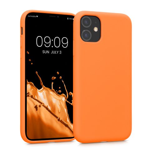Kwmobile tok Apple iPhone 11 telefonhoz, szilikon, narancs, 50791.150