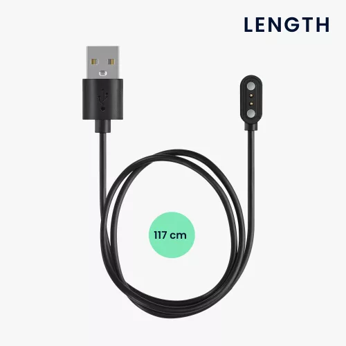 USB töltőkábel Oppo Watch Free, Kwmobile, fekete, műanyag, 57784.01