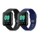2 db szíjkészlet Oppo Watch 1-hez (46 mm), Kwmobile, fekete/kék, szilikon, 57787.01