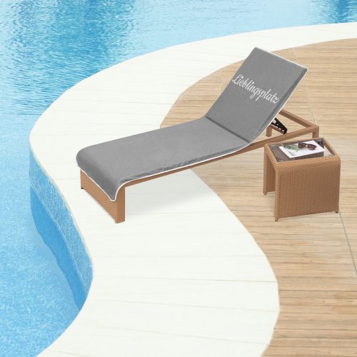 Törölköző Homelevel napozószékhez, 75 x 200 cm, szürke, pamut / poliészter, 55649.02.22